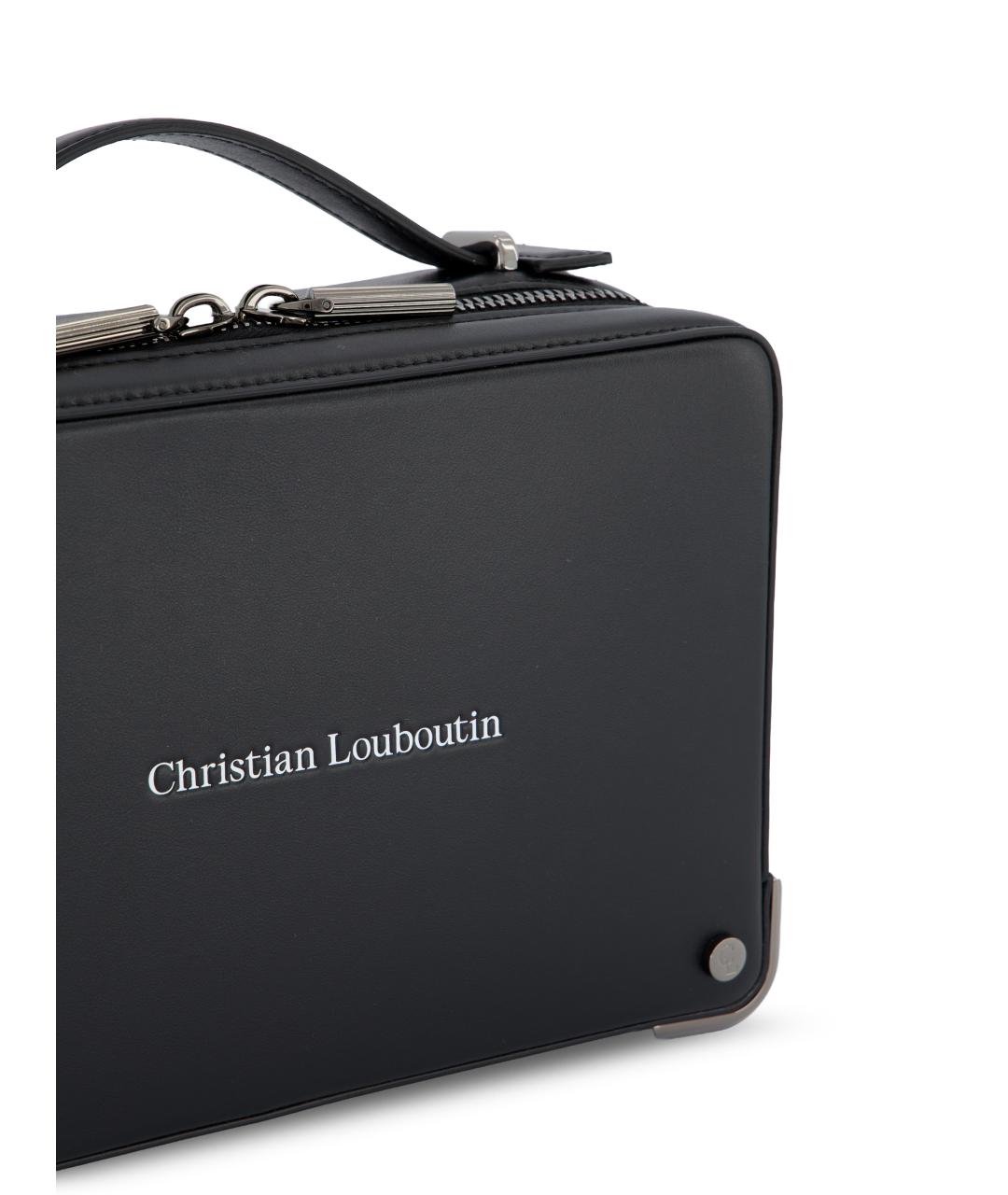 CHRISTIAN LOUBOUTIN Черная кожаная сумка на плечо, фото 4