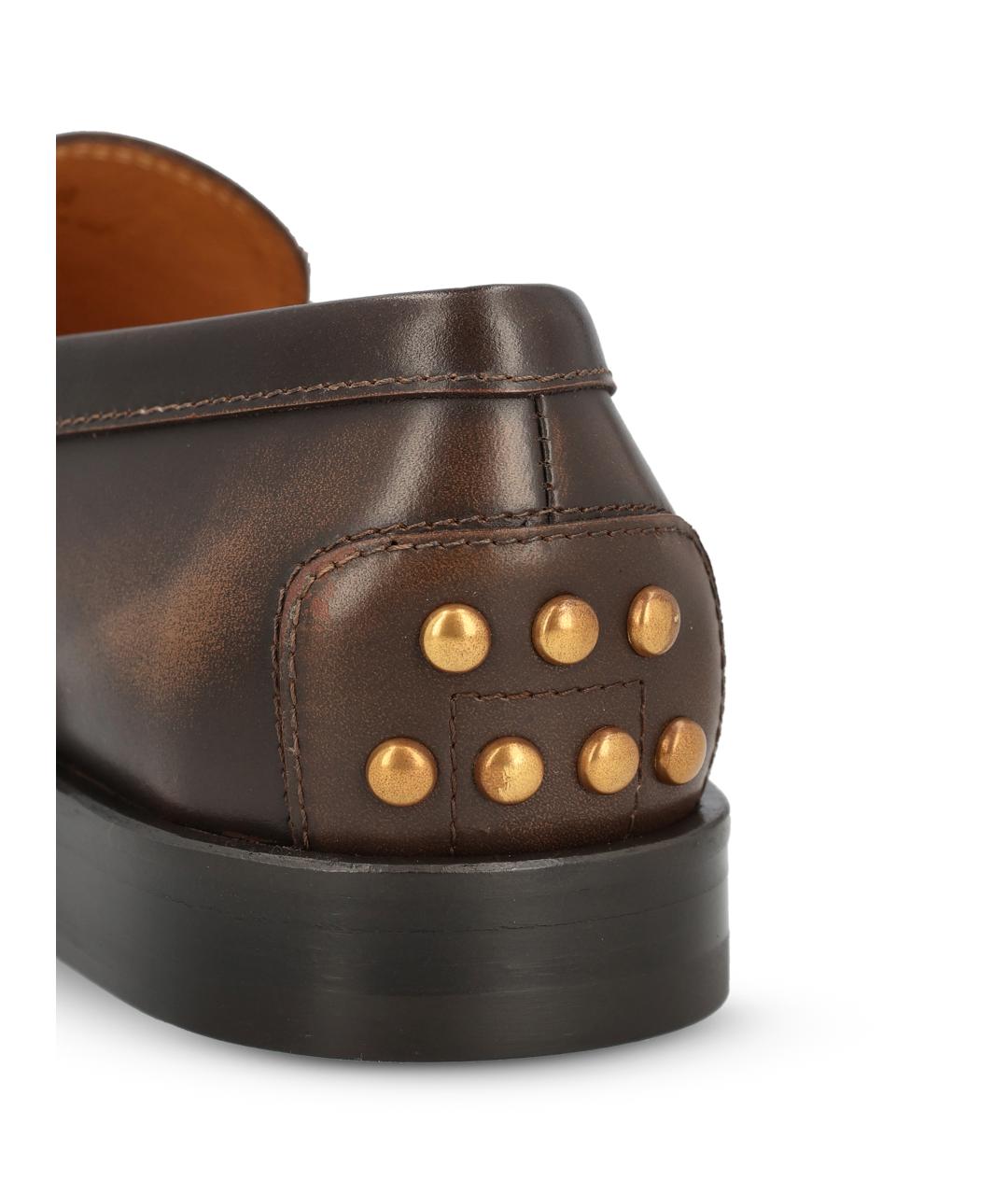 TOD'S Коричневые кожаные лоферы, фото 4