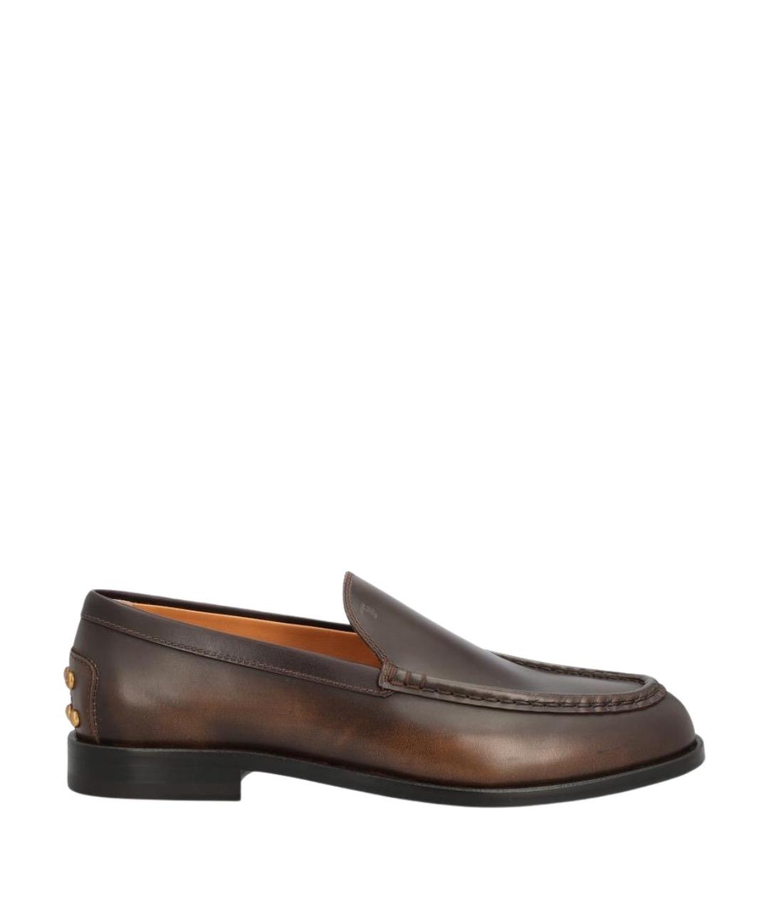 TOD'S Коричневые кожаные лоферы, фото 1