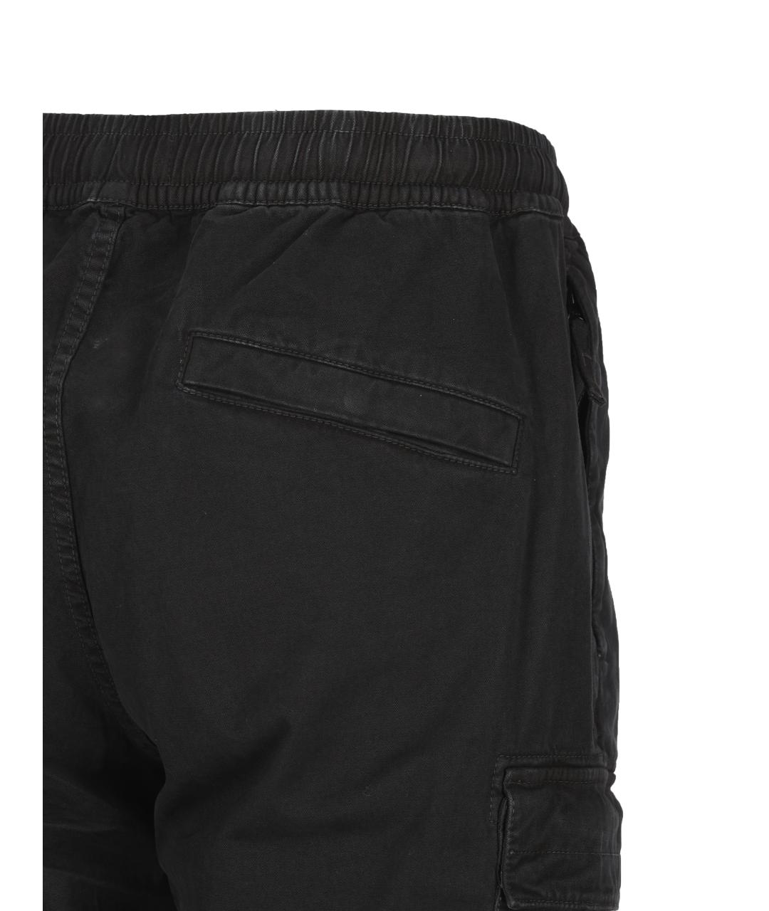 STONE ISLAND Черные хлопковые повседневные брюки, фото 4