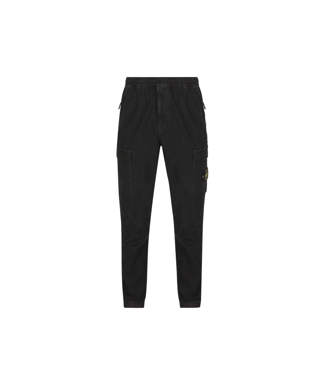 STONE ISLAND Черные хлопковые повседневные брюки, фото 5