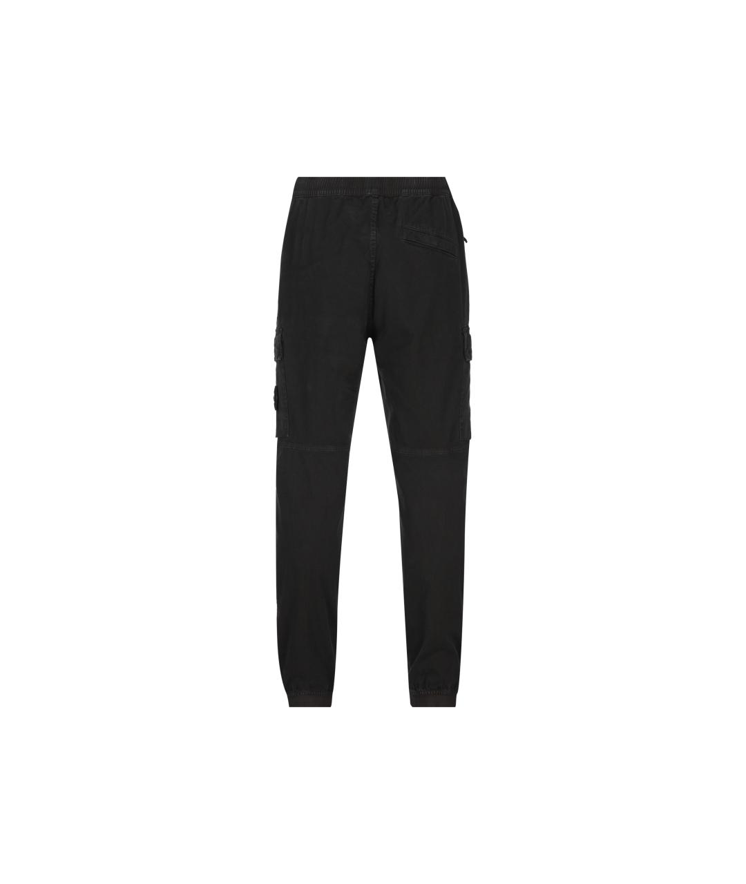 STONE ISLAND Черные хлопковые повседневные брюки, фото 2