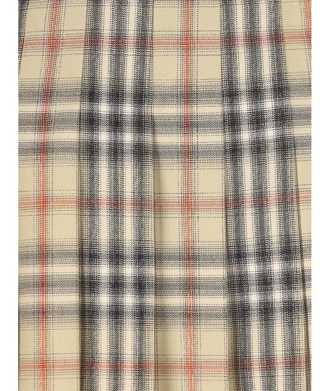 BURBERRY Бежевая шерстяная юбка мини, фото 4