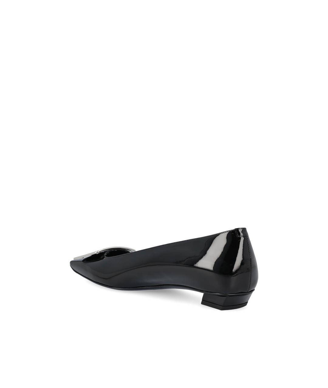 ROGER VIVIER Черные кожаные балетки, фото 3