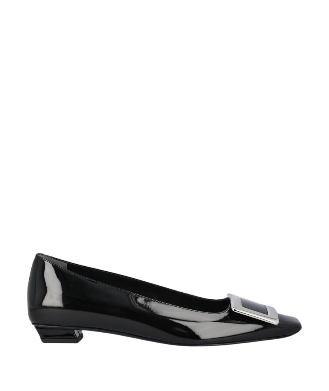 ROGER VIVIER Черные кожаные балетки, фото 1