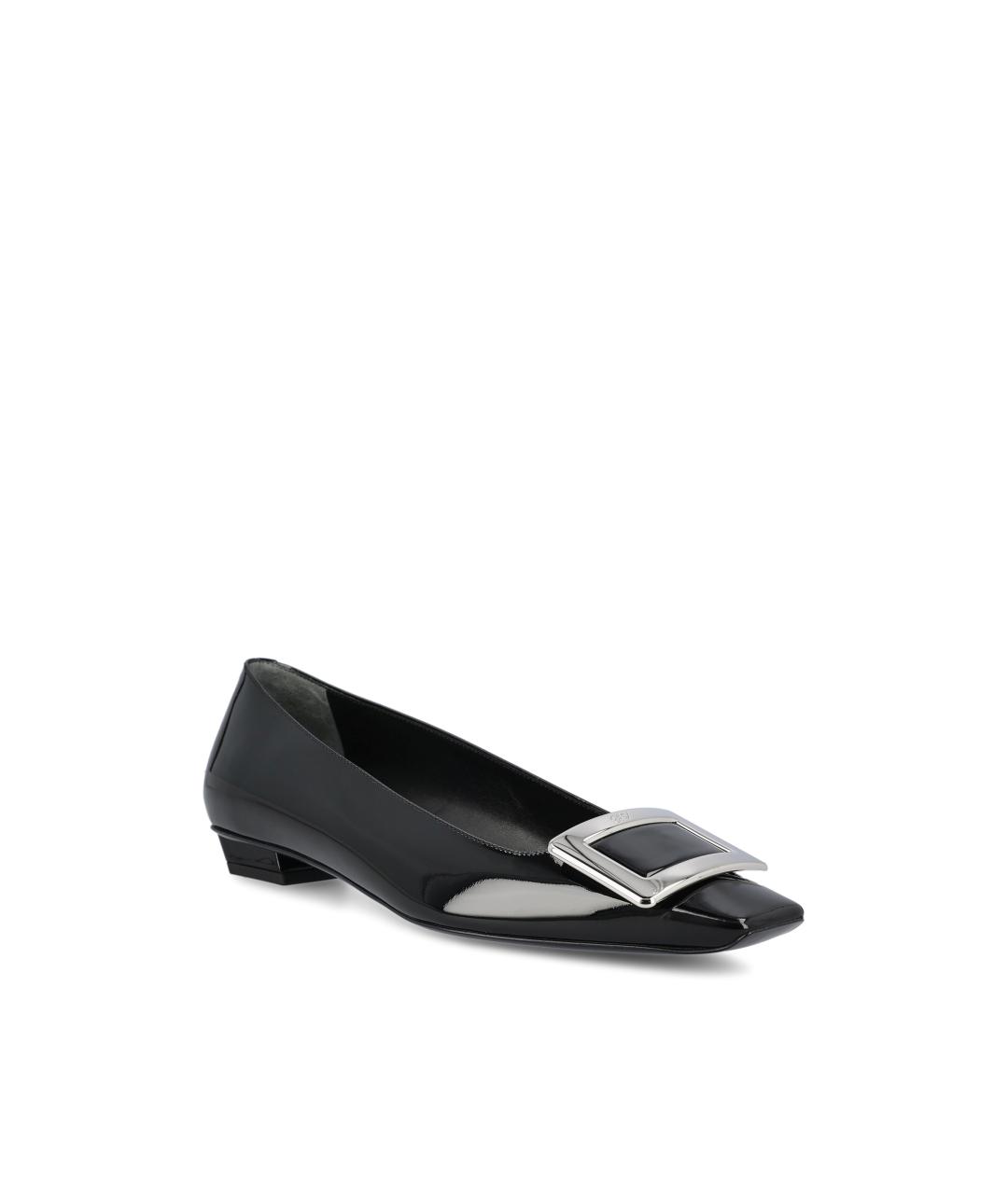 ROGER VIVIER Черные кожаные балетки, фото 2