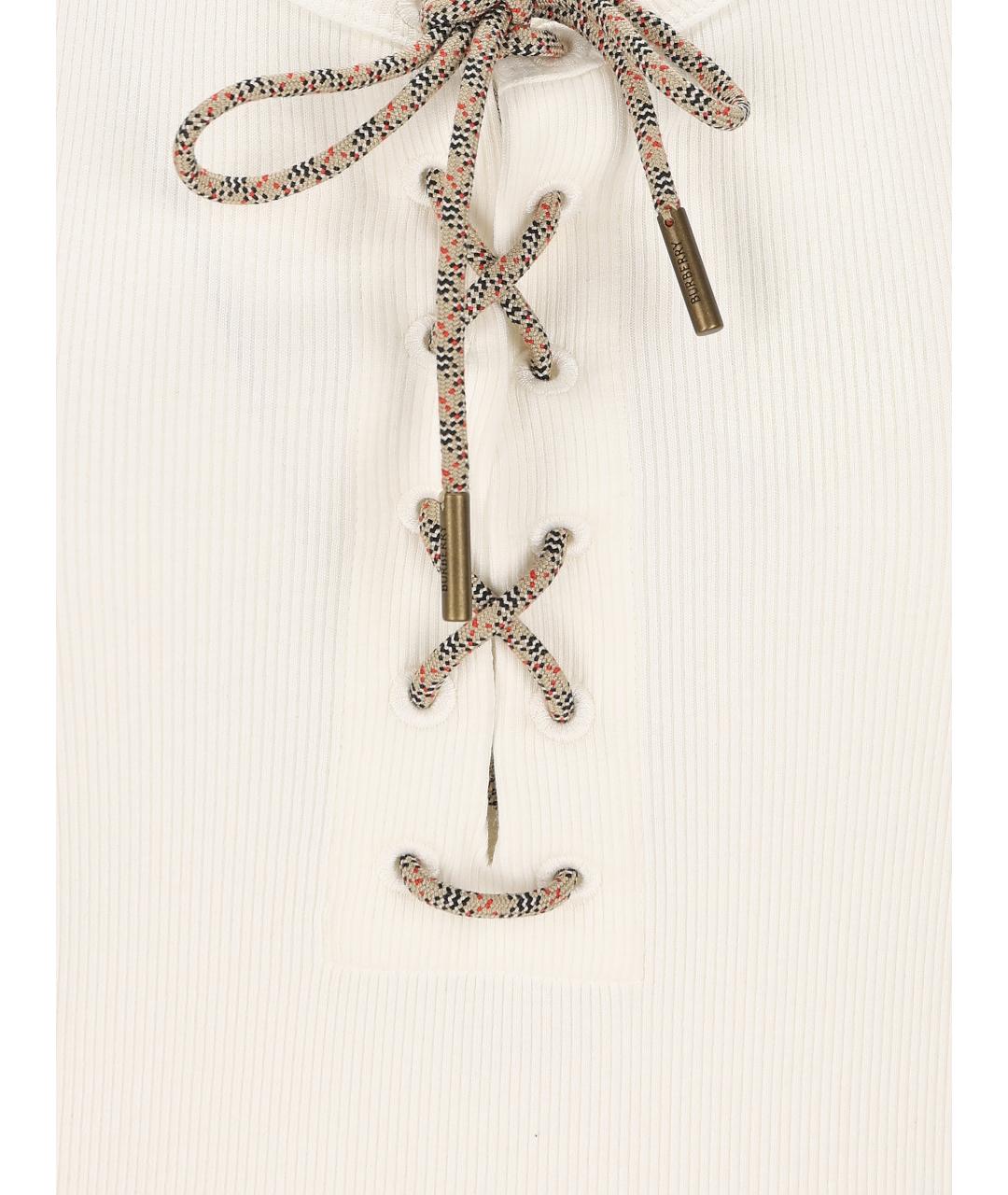 BURBERRY Белая хлопковая майка, фото 3