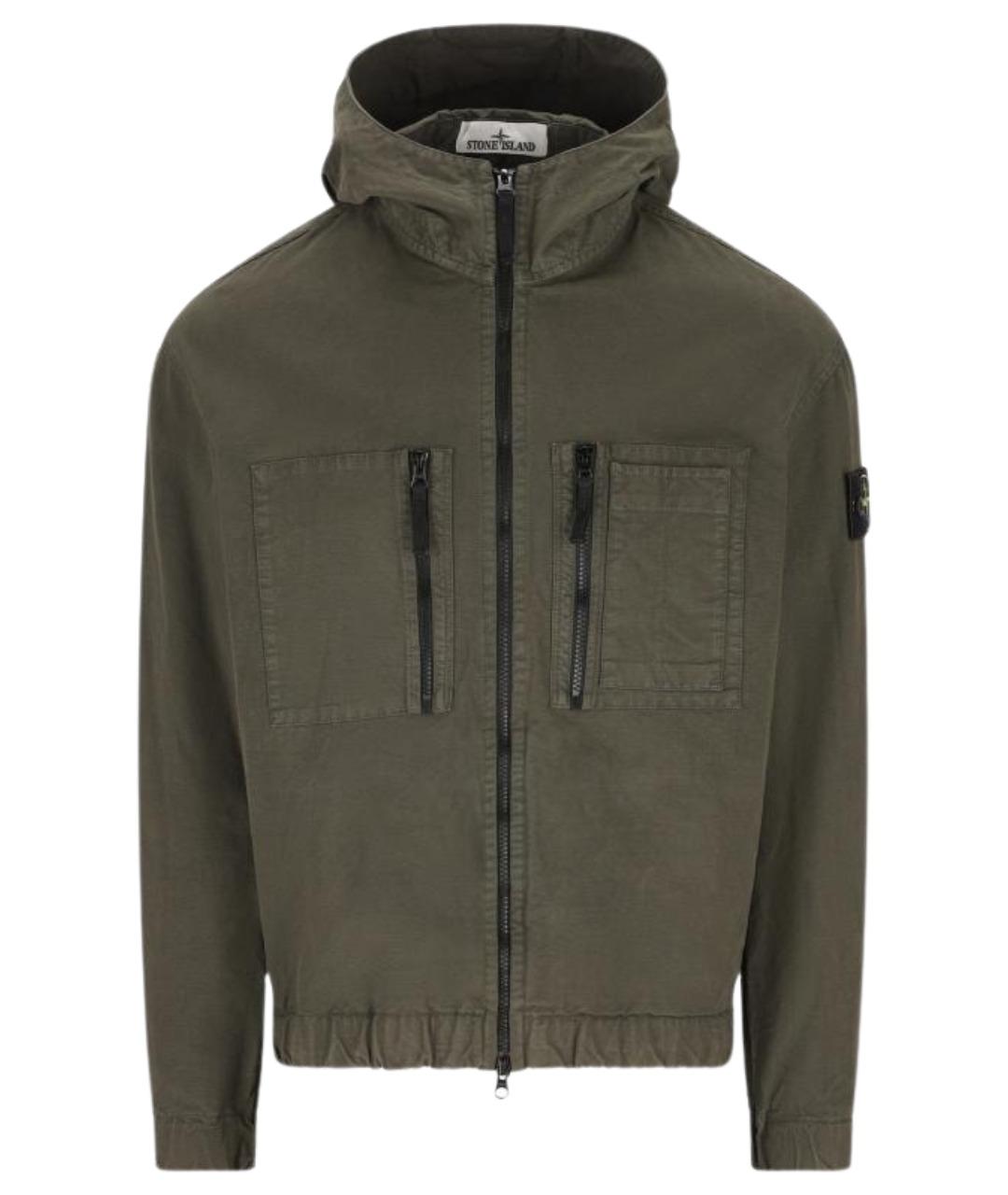 STONE ISLAND Зеленая хлопковая куртка, фото 1