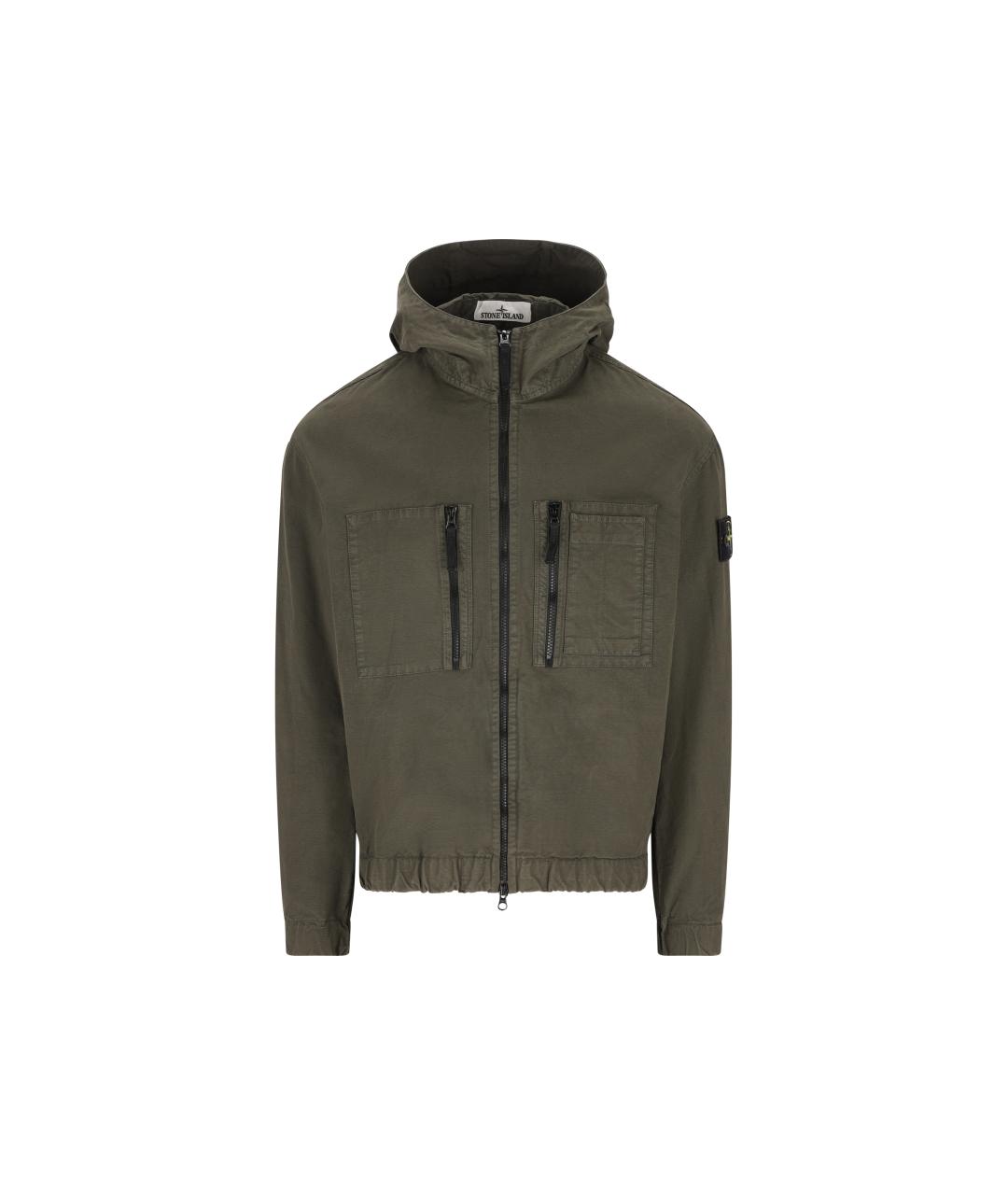 STONE ISLAND Зеленая хлопковая куртка, фото 5