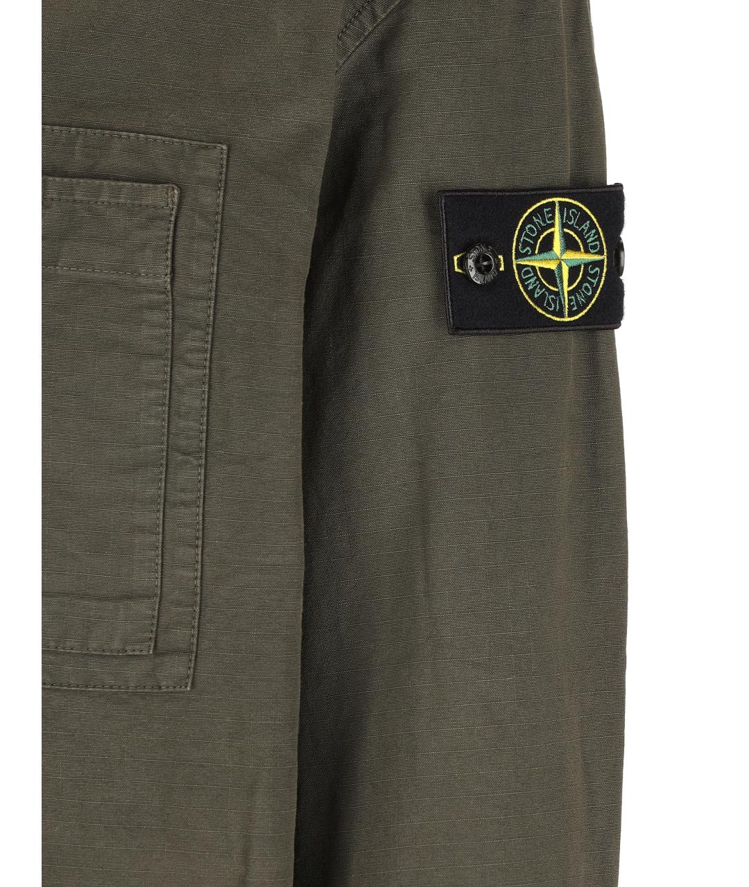 STONE ISLAND Зеленая хлопковая куртка, фото 4