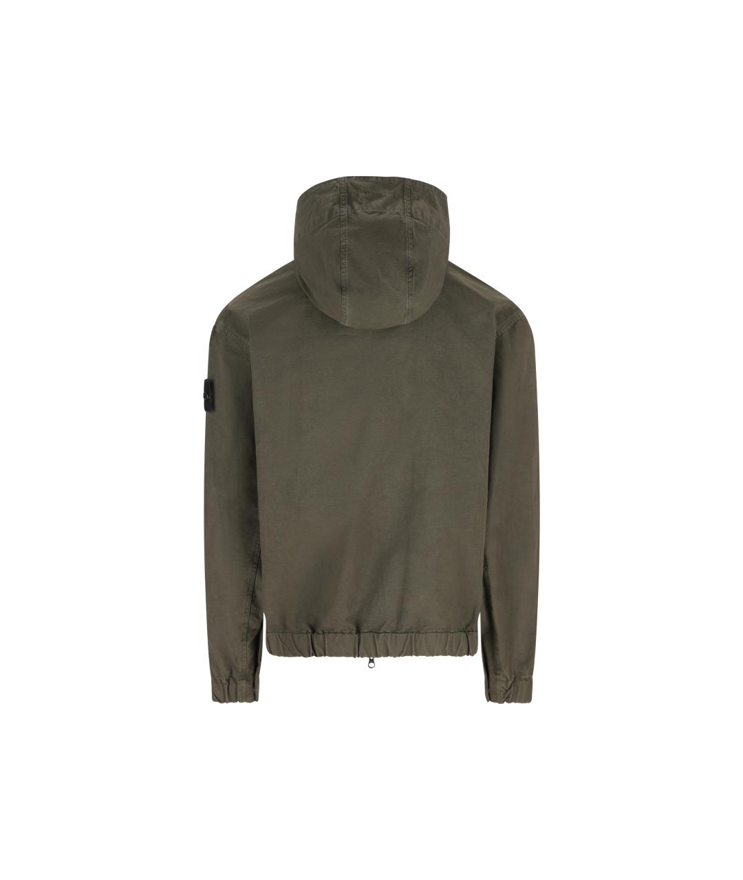 STONE ISLAND Зеленая хлопковая куртка, фото 2