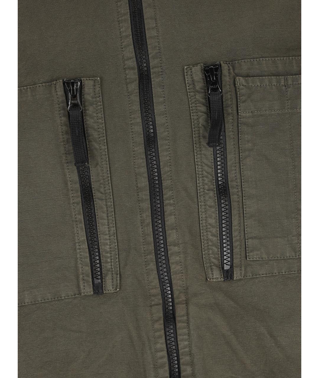 STONE ISLAND Зеленая хлопковая куртка, фото 3