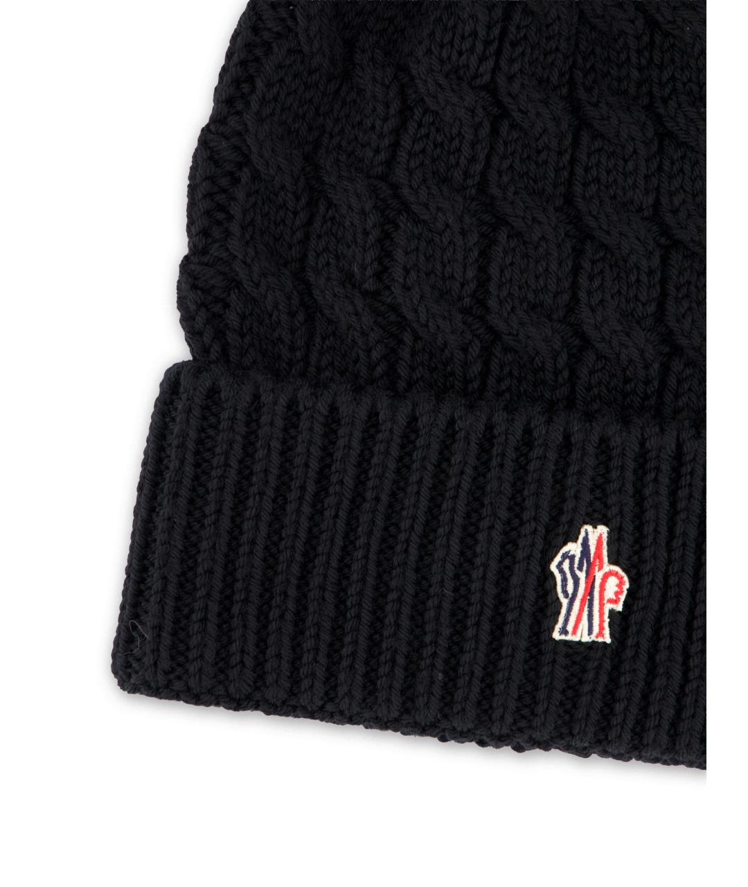 MONCLER GRENOBLE Черная шерстяная шапка, фото 3