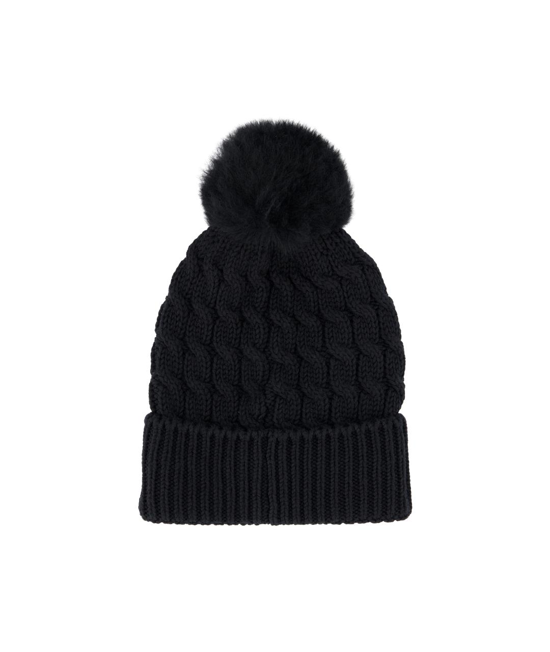 MONCLER GRENOBLE Черная шерстяная шапка, фото 2