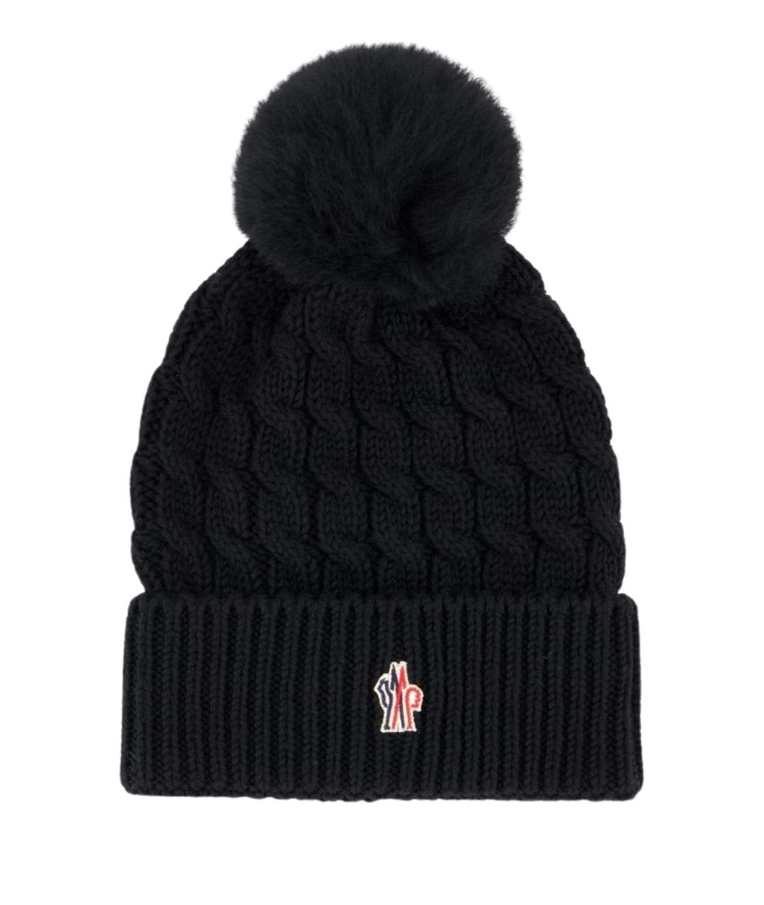 MONCLER GRENOBLE Черная шерстяная шапка, фото 1