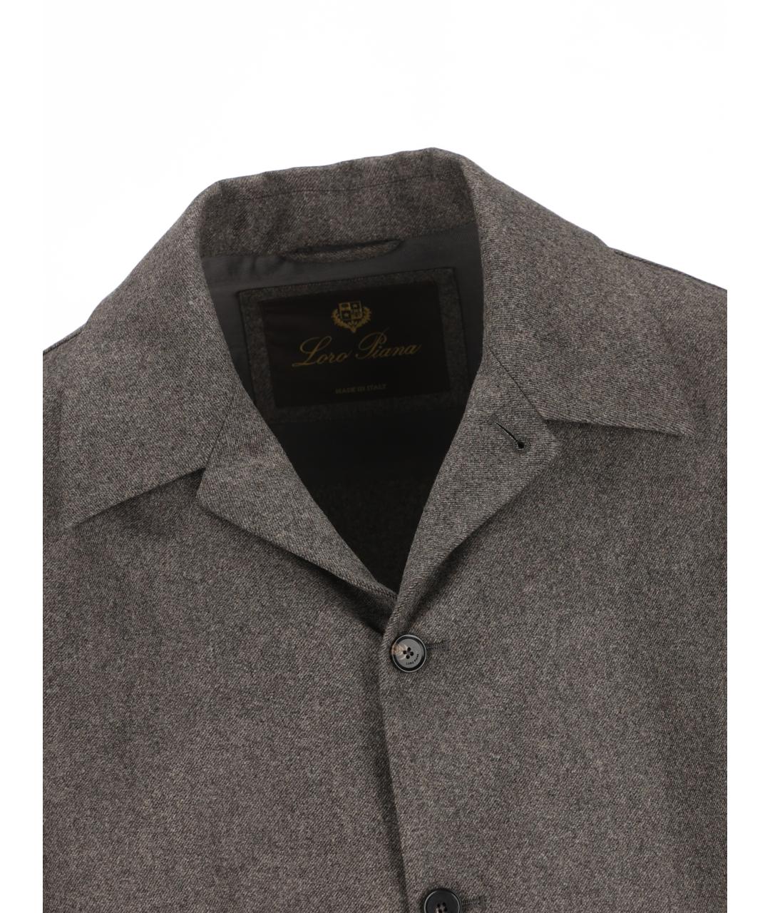LORO PIANA Серая кашемировая кэжуал рубашка, фото 4