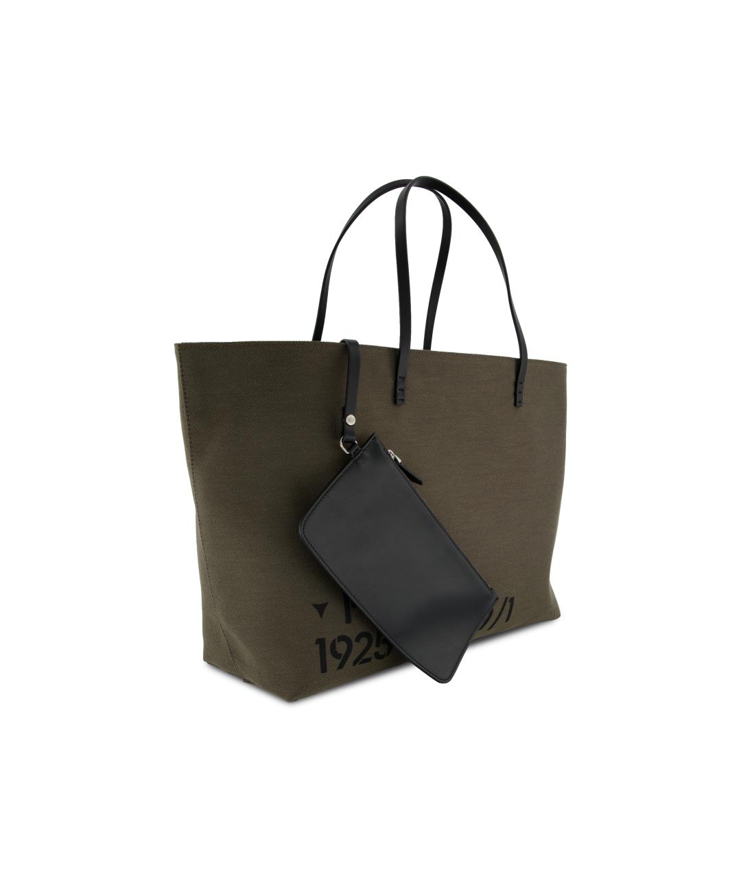 FENDI Зеленая сумка тоут из канвы, фото 3
