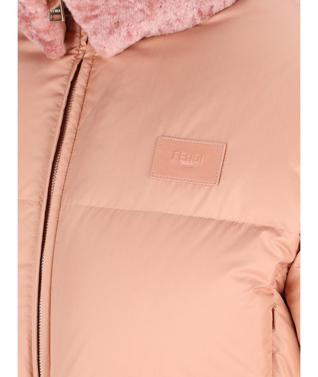 FENDI Розовое полиэстеровое пальто, фото 4