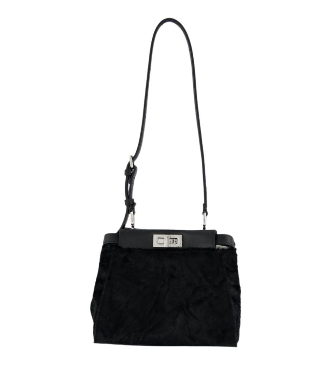 FENDI Черная кожаная сумка тоут, фото 1