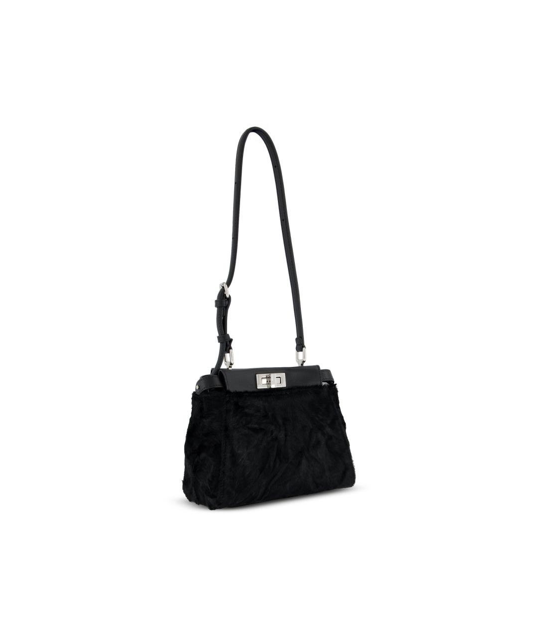 FENDI Черная кожаная сумка тоут, фото 3