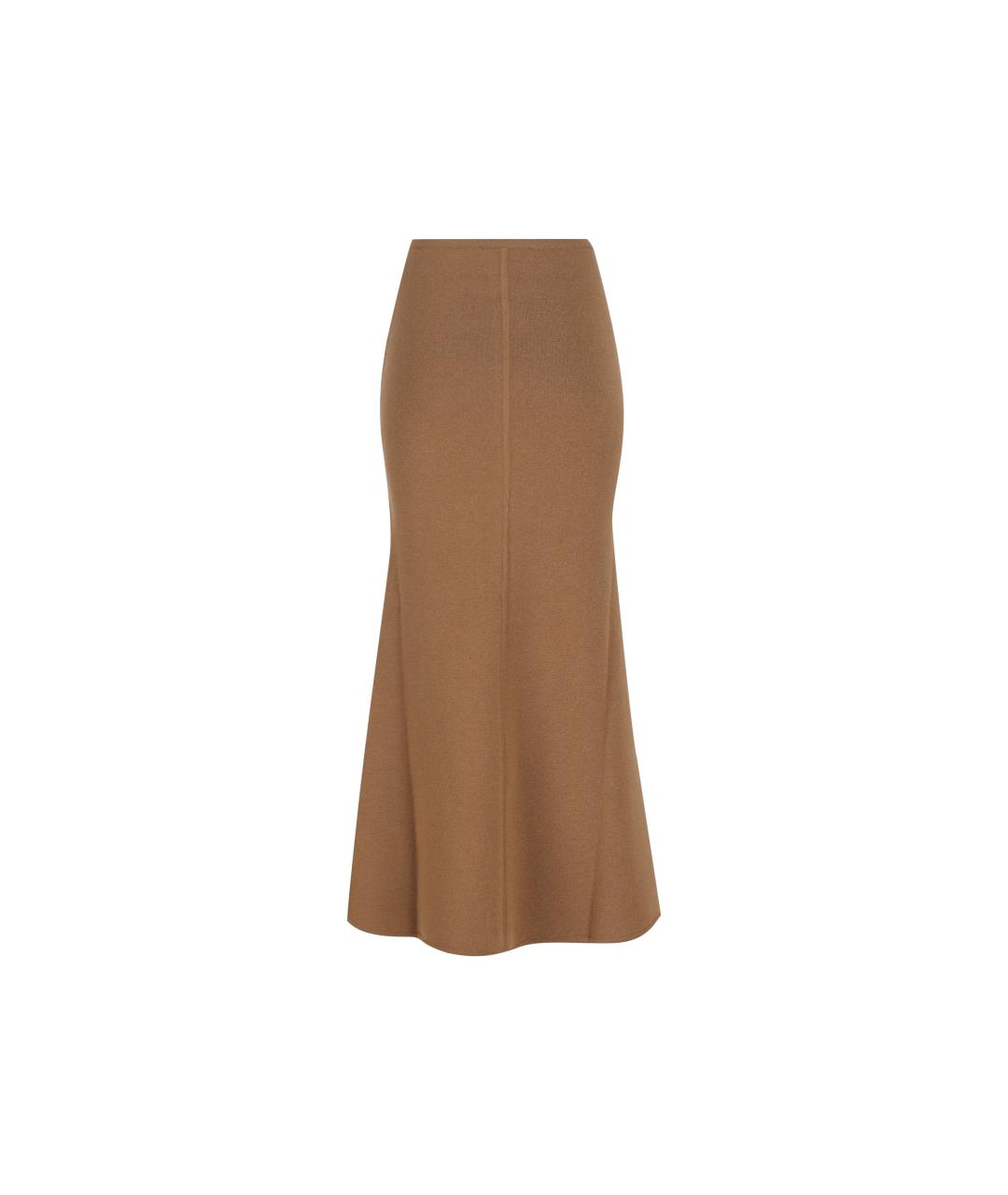 MAX MARA Коричневая шерстяная юбка миди, фото 2