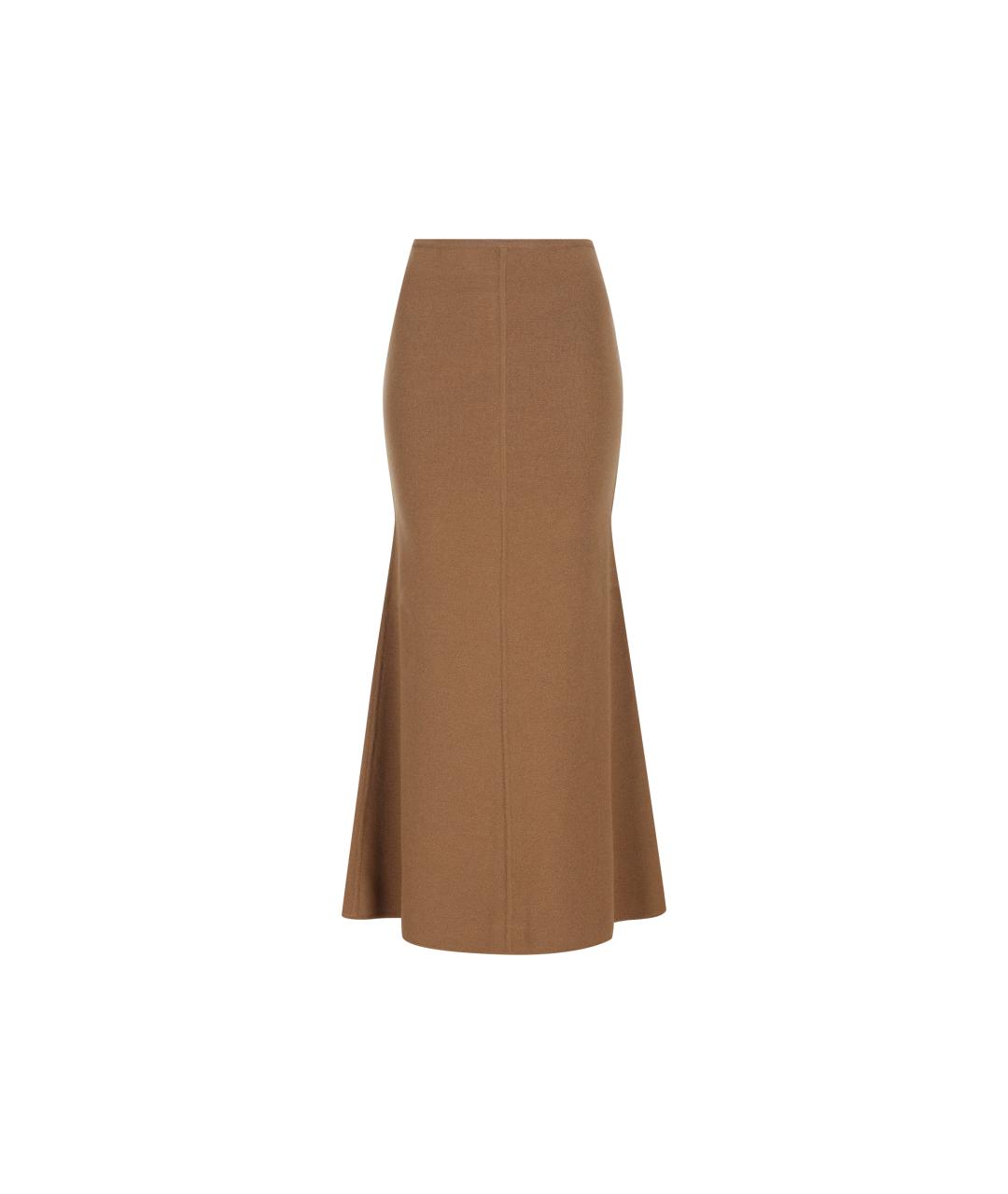 MAX MARA Коричневая шерстяная юбка миди, фото 5