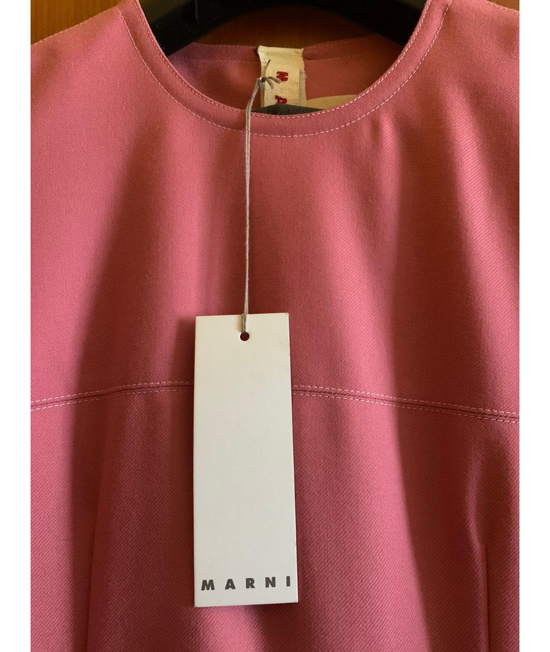 MARNI Розовое шерстяное повседневное платье, фото 6