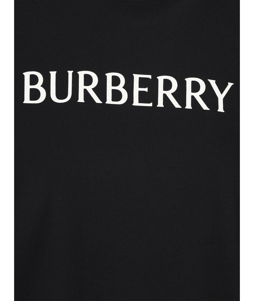BURBERRY Черная хлопковая футболка, фото 3