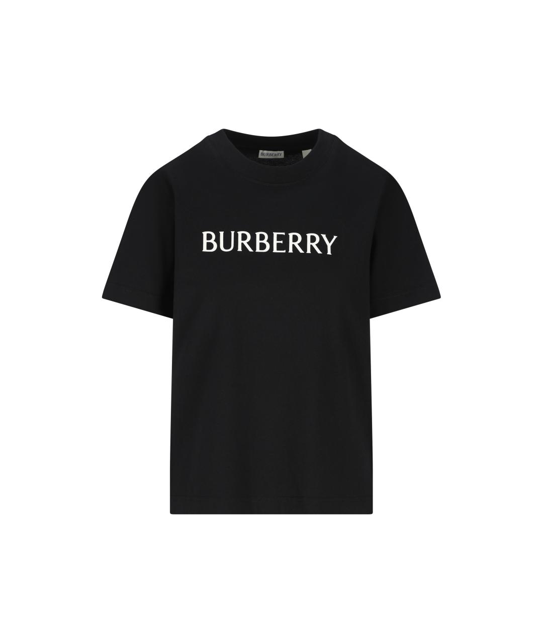 BURBERRY Черная хлопковая футболка, фото 5