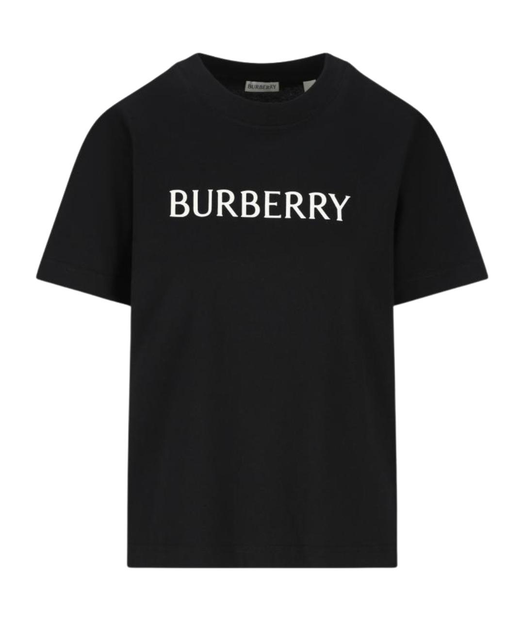 BURBERRY Черная хлопковая футболка, фото 1