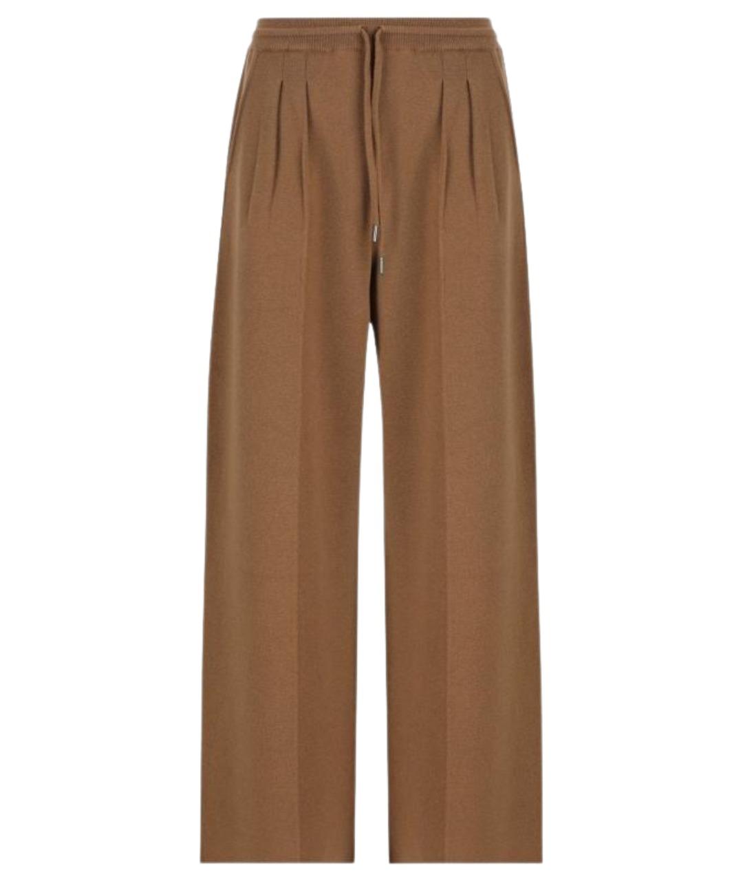 MAX MARA Бежевые шерстяные брюки широкие, фото 1
