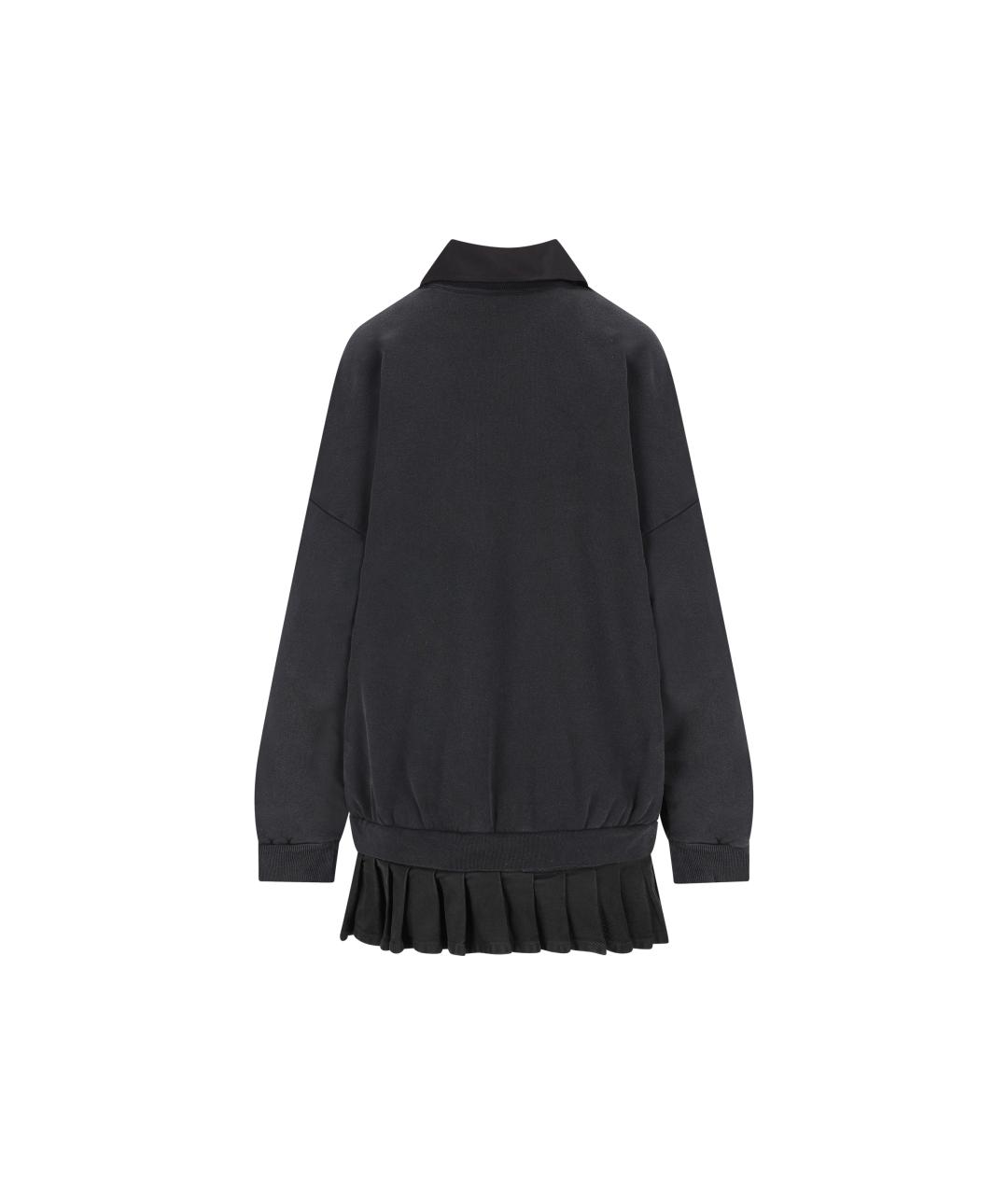 BALENCIAGA Черное хлопковое повседневное платье, фото 2