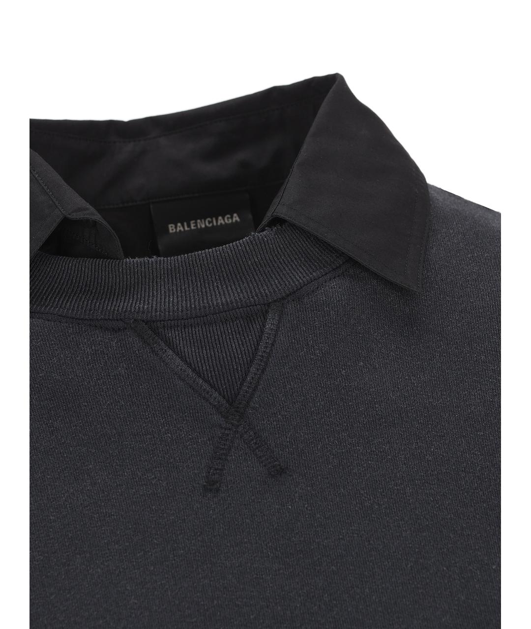 BALENCIAGA Черное хлопковое повседневное платье, фото 3