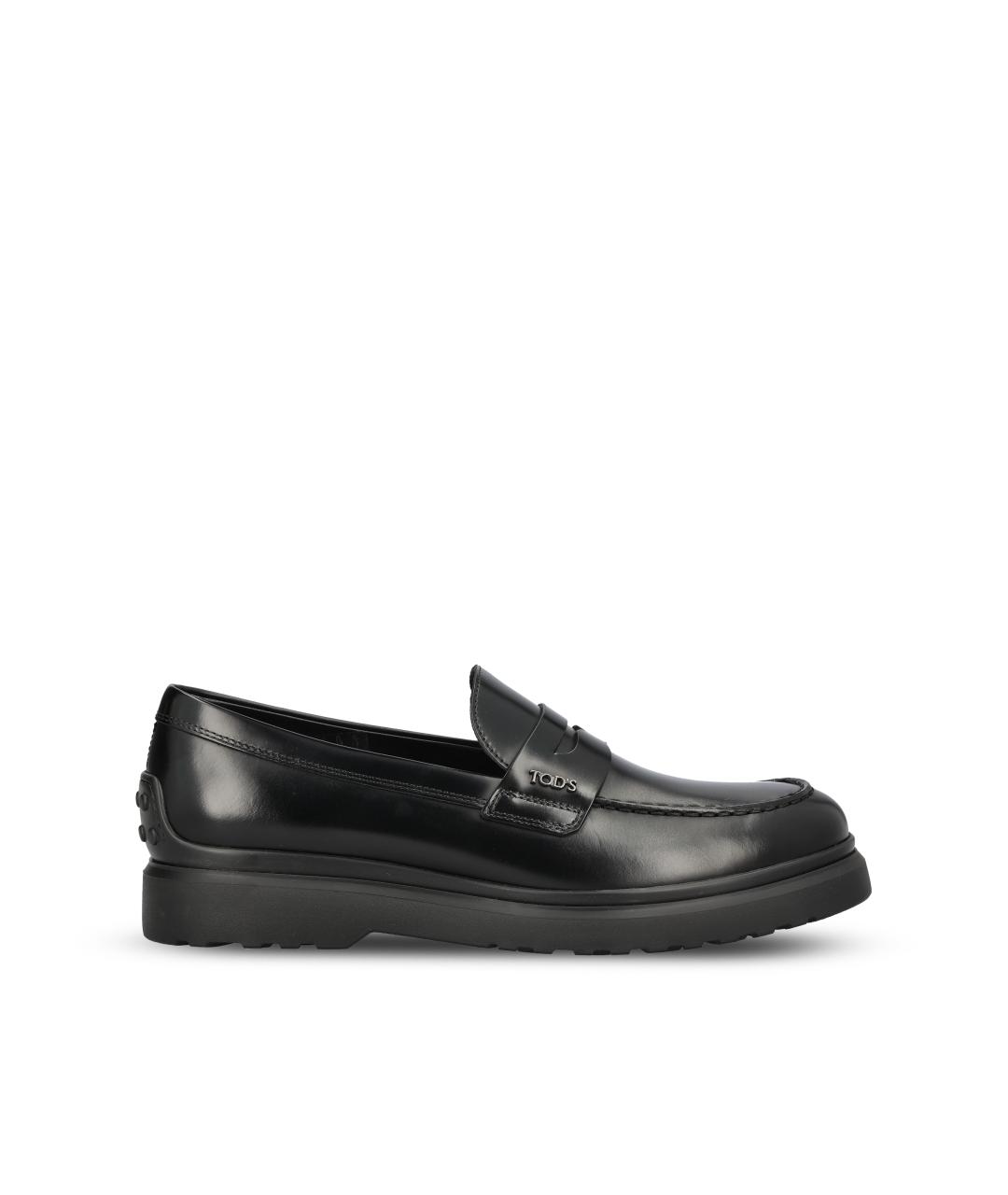 TOD'S Черные кожаные лоферы, фото 1