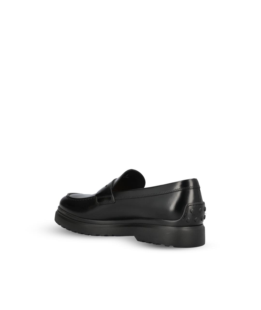 TOD'S Черные кожаные лоферы, фото 3