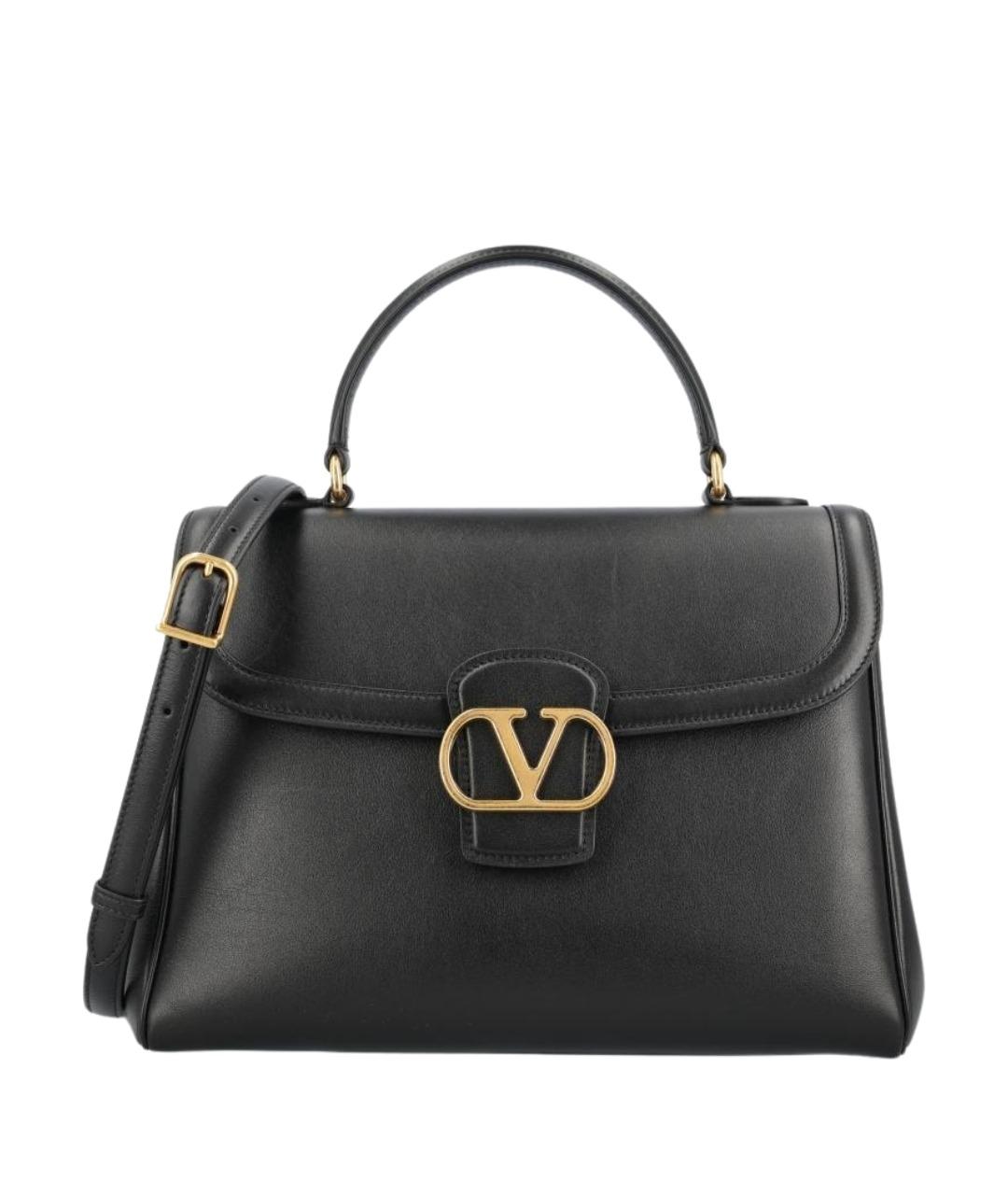 VALENTINO Черная кожаная сумка тоут, фото 1