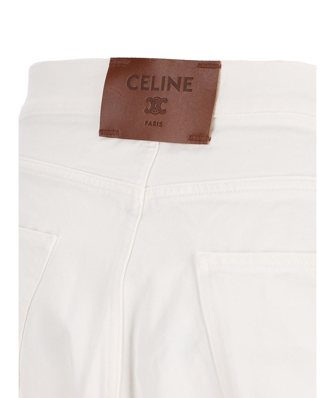 CELINE Белые хлопковые джинсы, фото 4