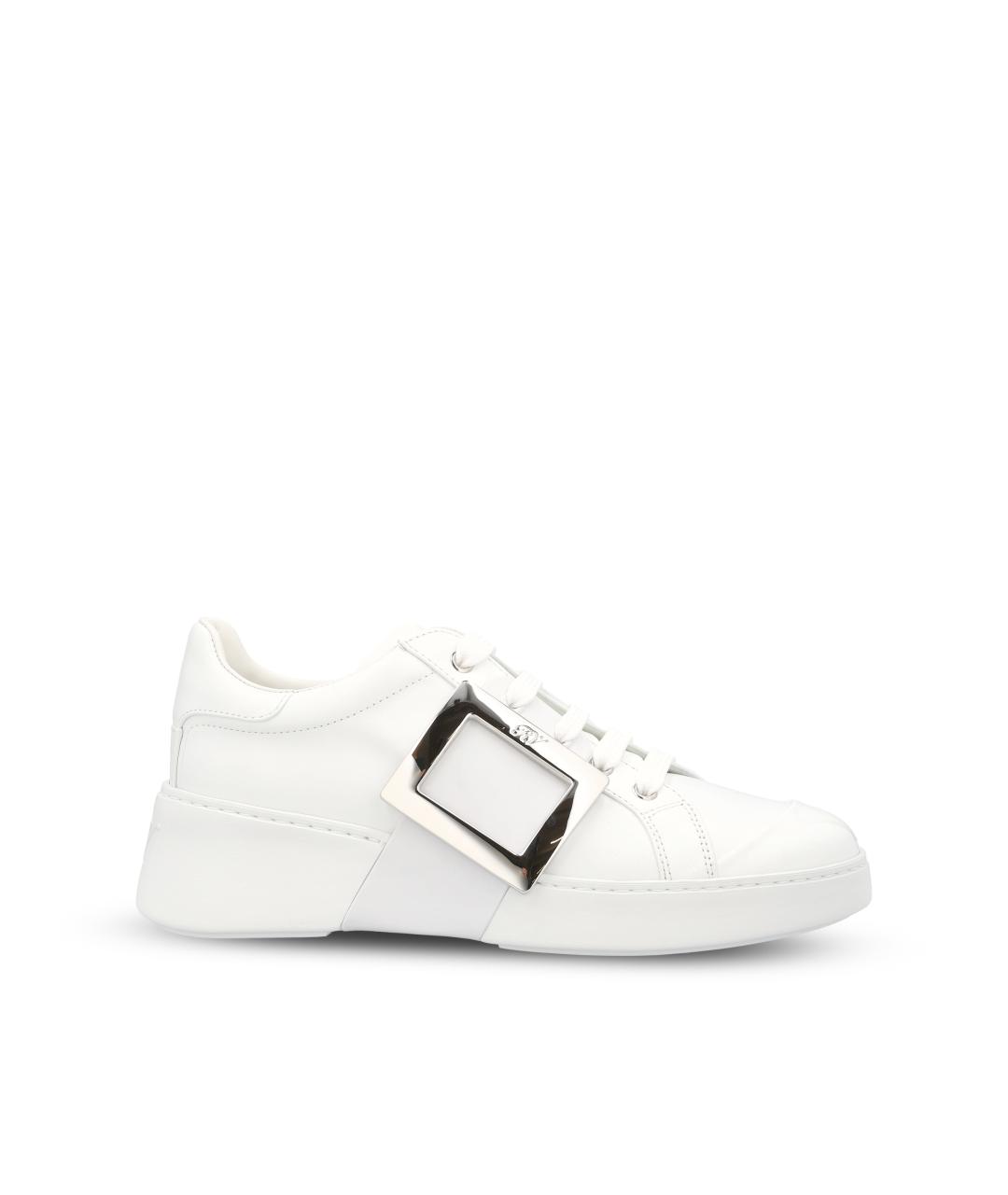 ROGER VIVIER Белые кожаные кеды, фото 5