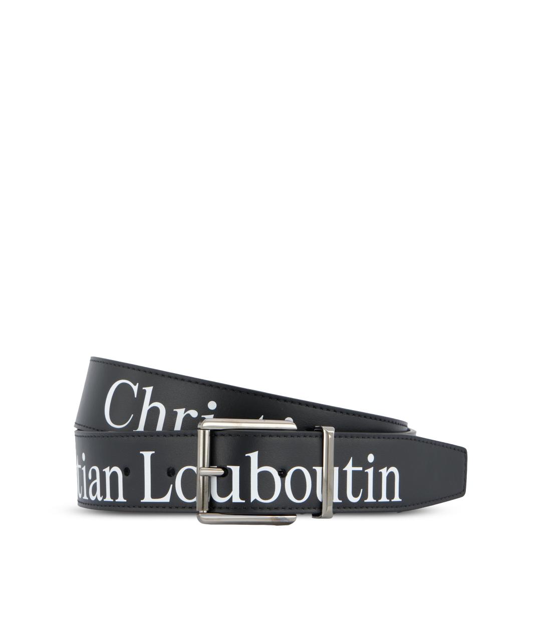 CHRISTIAN LOUBOUTIN Черный кожаный ремень, фото 5