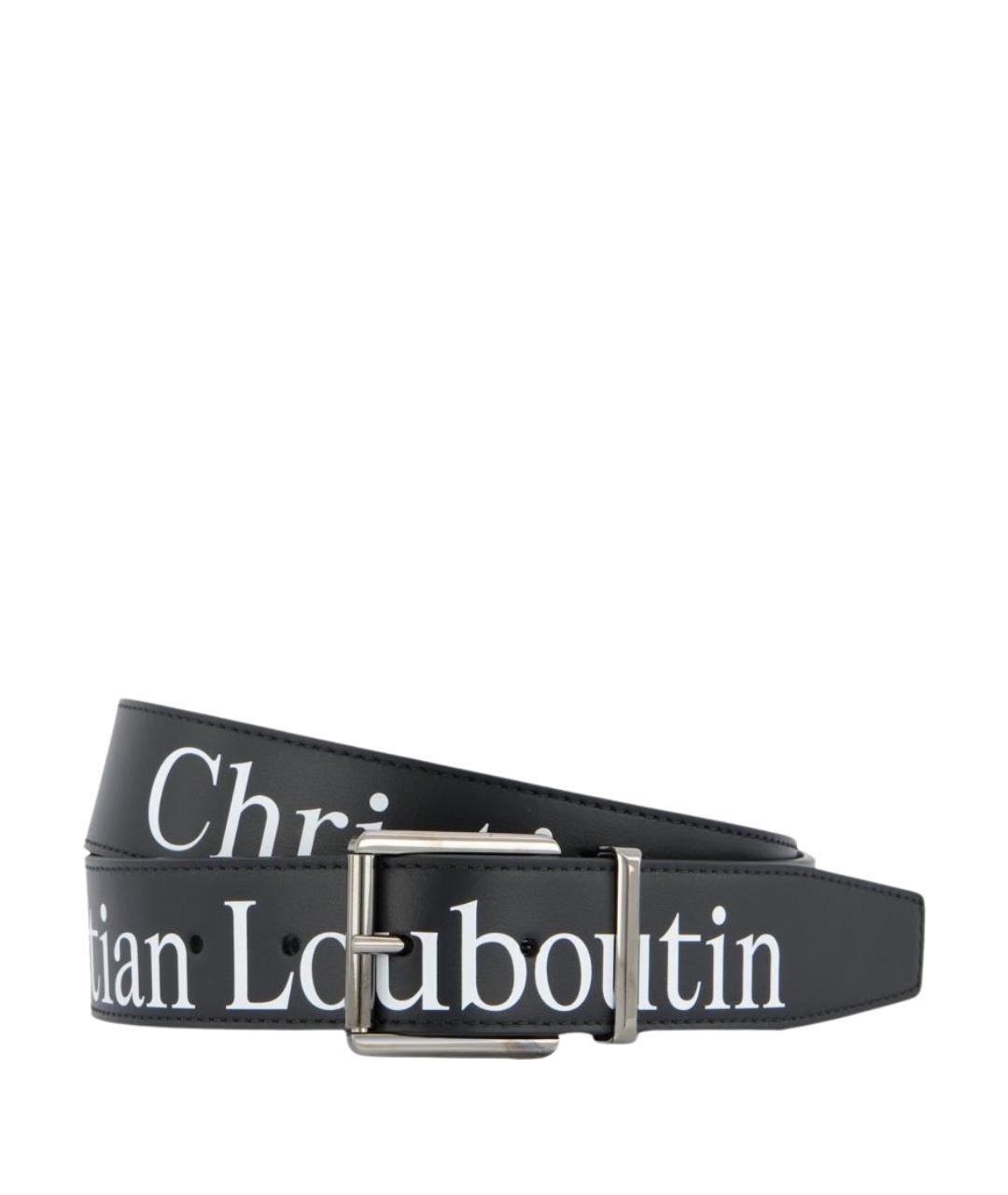 CHRISTIAN LOUBOUTIN Черный кожаный ремень, фото 1