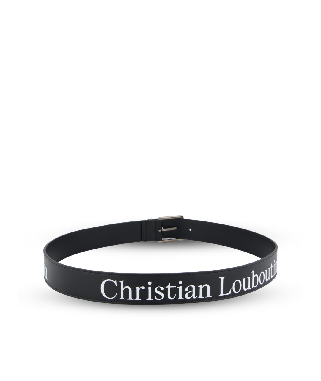 CHRISTIAN LOUBOUTIN Черный кожаный ремень, фото 3