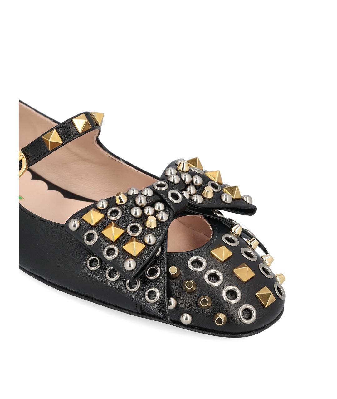 VALENTINO Черные кожаные балетки, фото 4