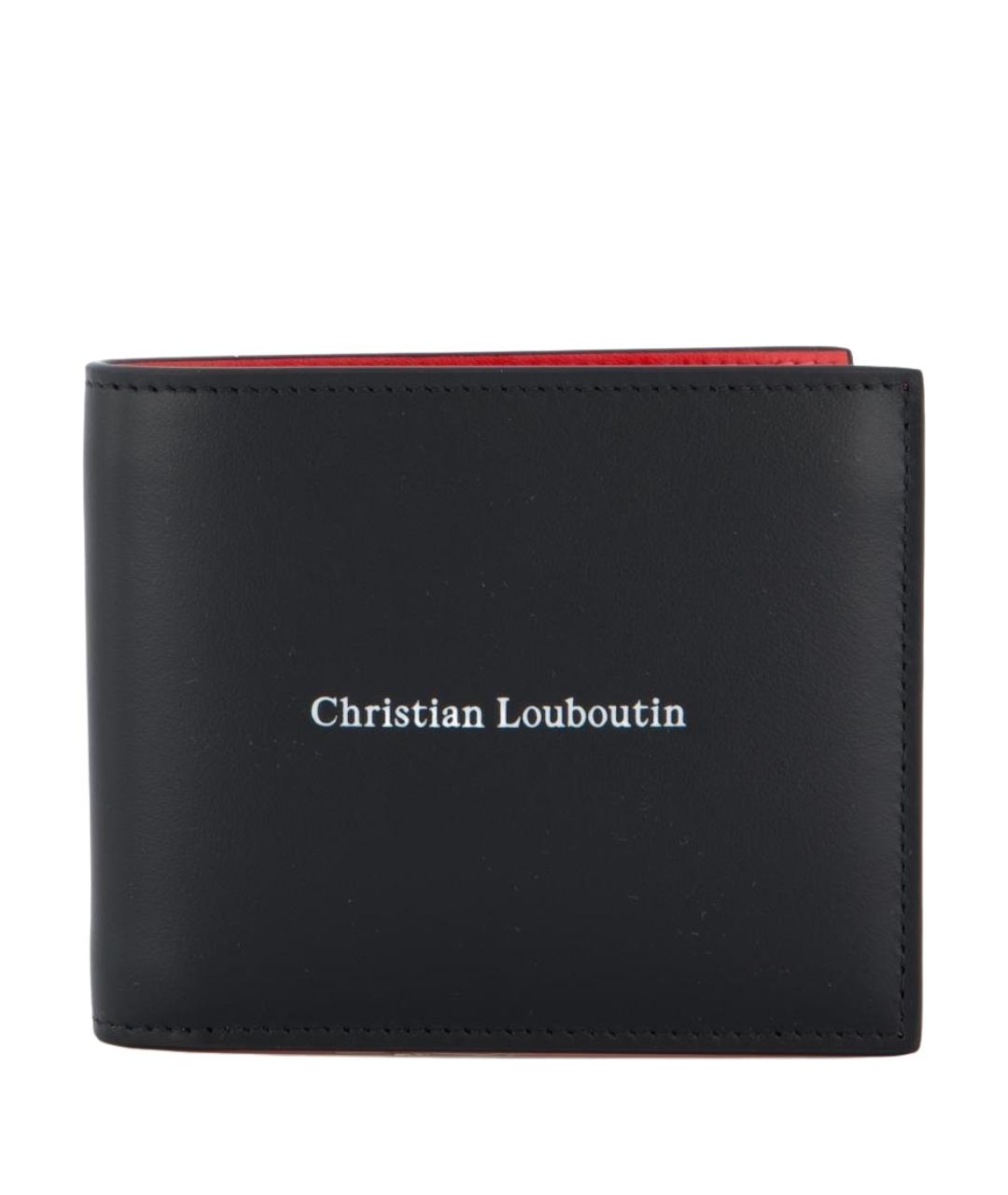 CHRISTIAN LOUBOUTIN Черный кожаный кошелек, фото 1