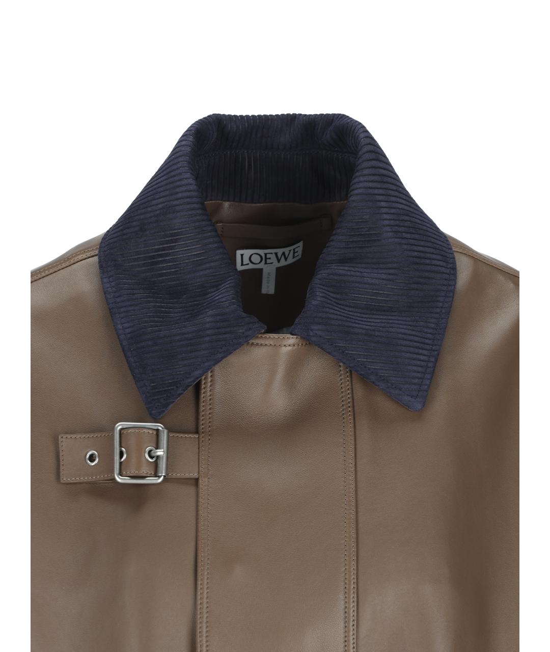 LOEWE Зеленая кожаная парка, фото 3