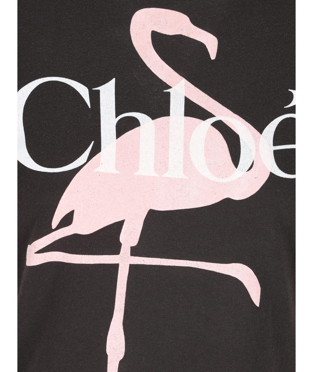 CHLOE Черная хлопковая футболка, фото 3