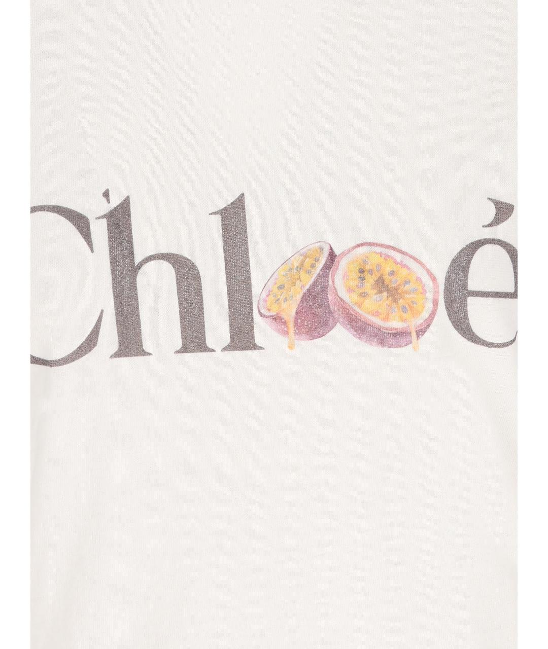 CHLOE Белая хлопковая футболка, фото 4