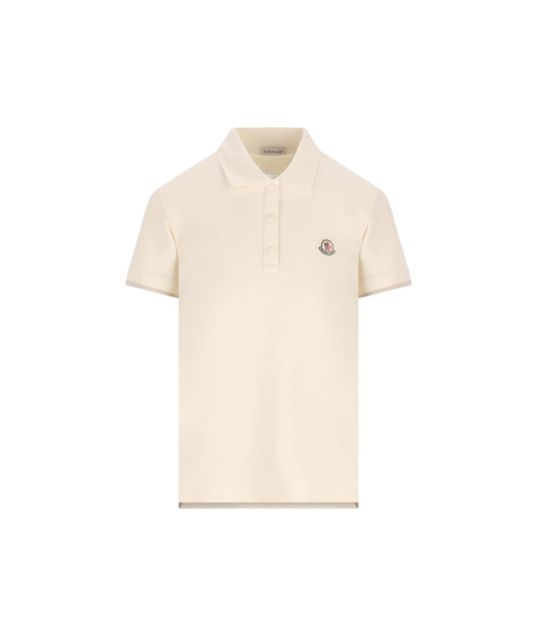 MONCLER Бежевая хлопковая футболка, фото 5