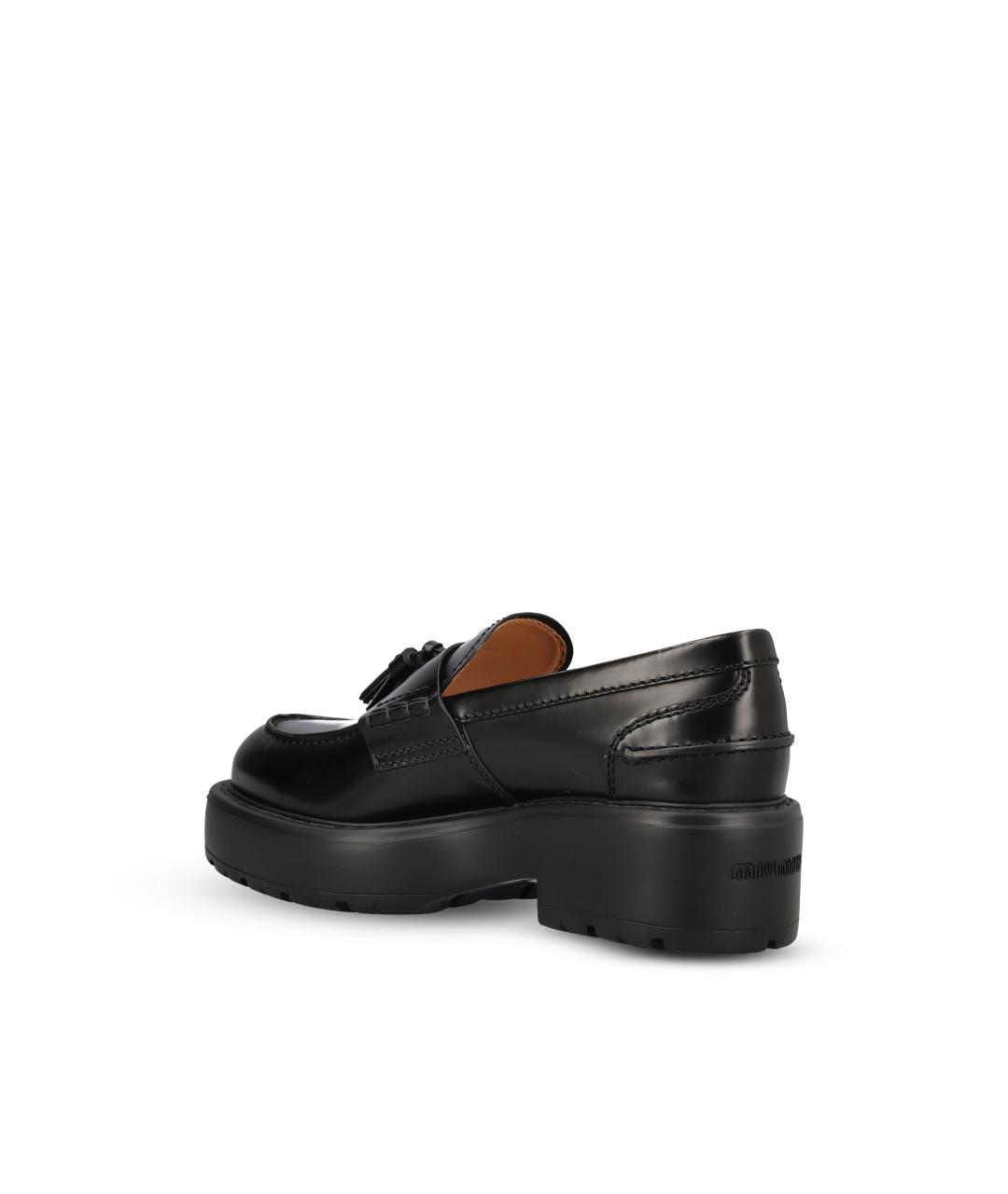 MIU MIU Черные кожаные лоферы, фото 3