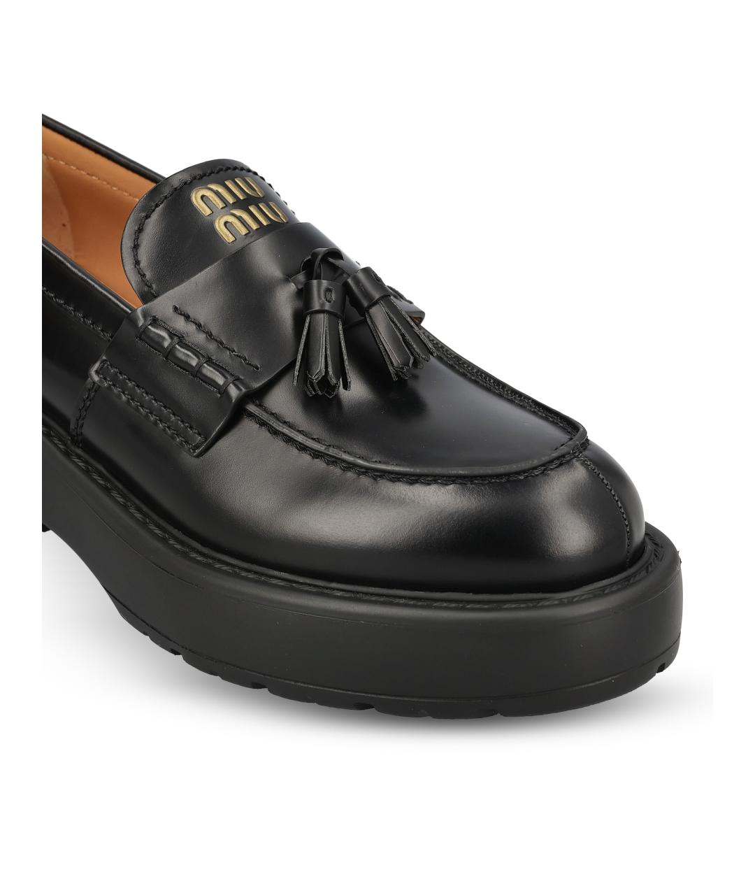MIU MIU Черные кожаные лоферы, фото 4