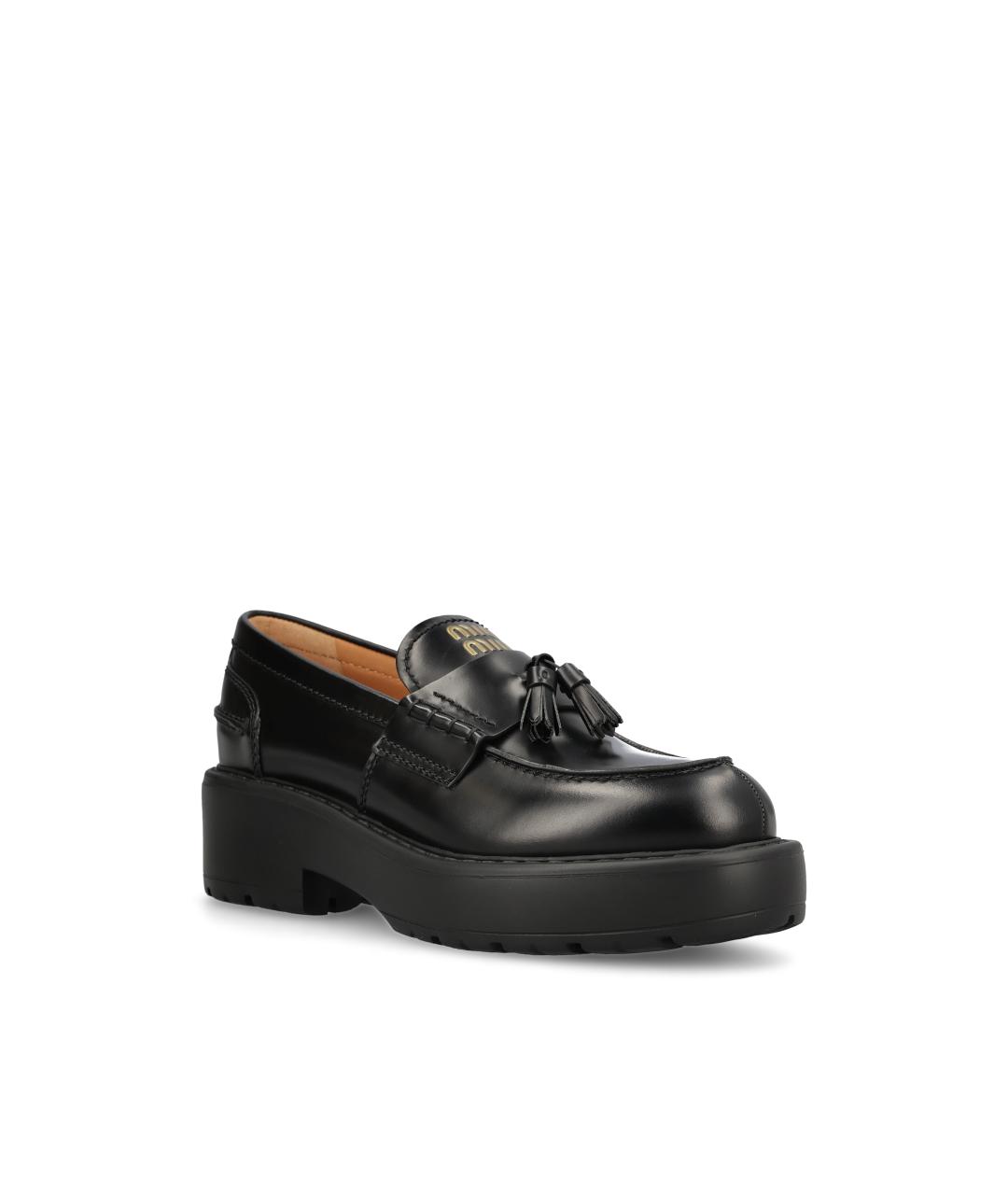 MIU MIU Черные кожаные лоферы, фото 2